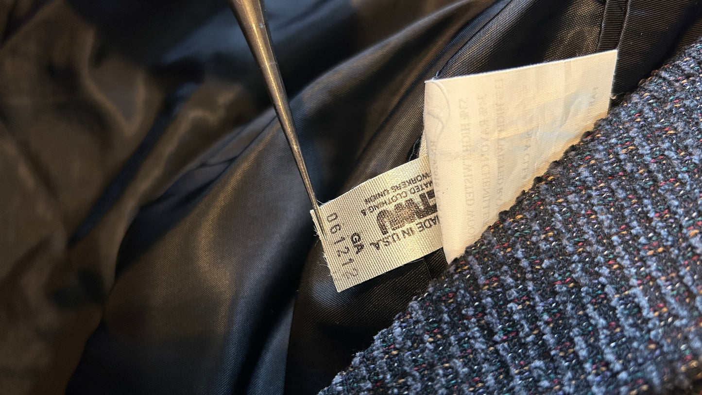 90s JHANE BARNES Wool/Linen Textured boucle Jacket / Black