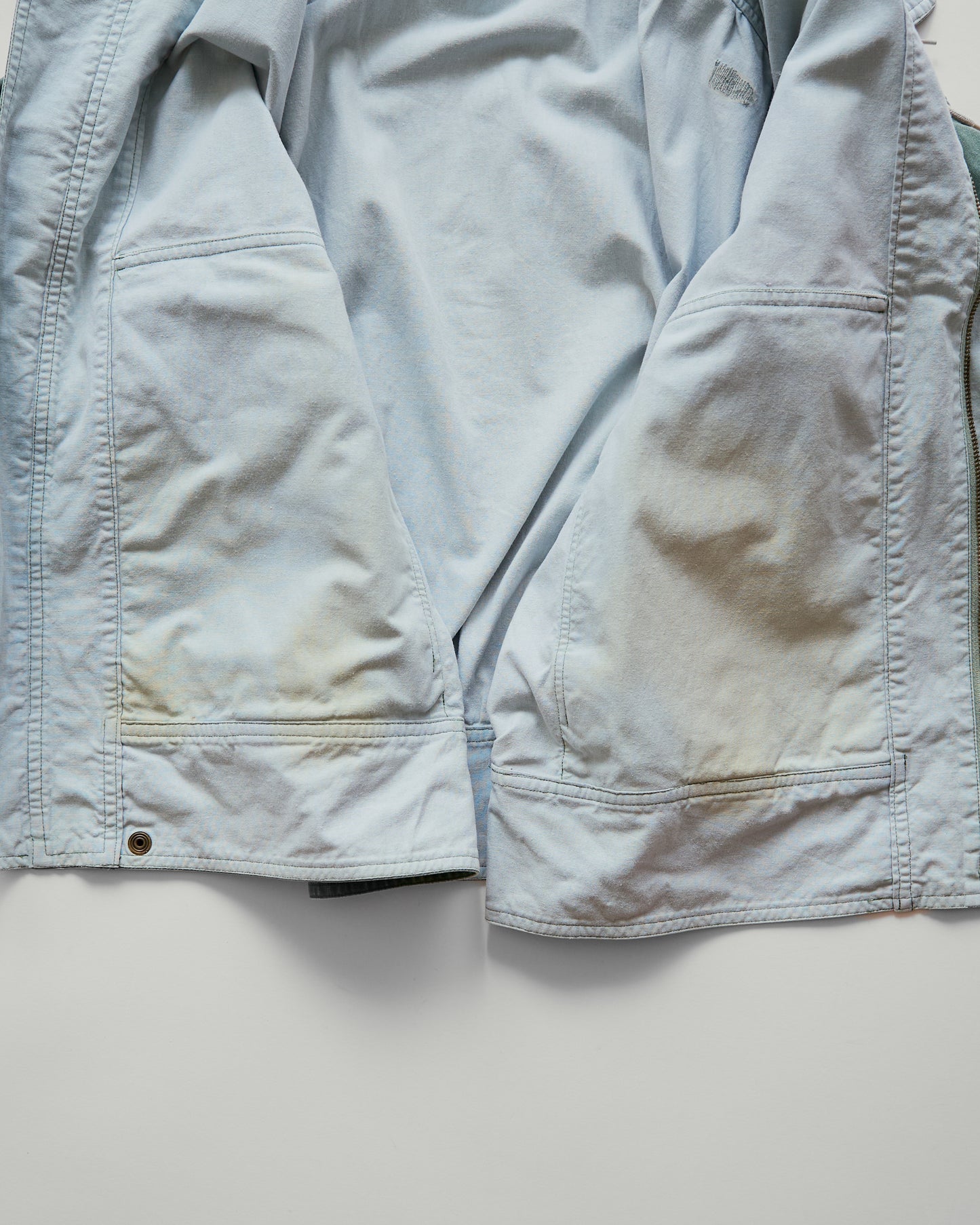90s ALLEGRI Two-Tone Lace-Up Shoulder Cotton Blouson / Sage