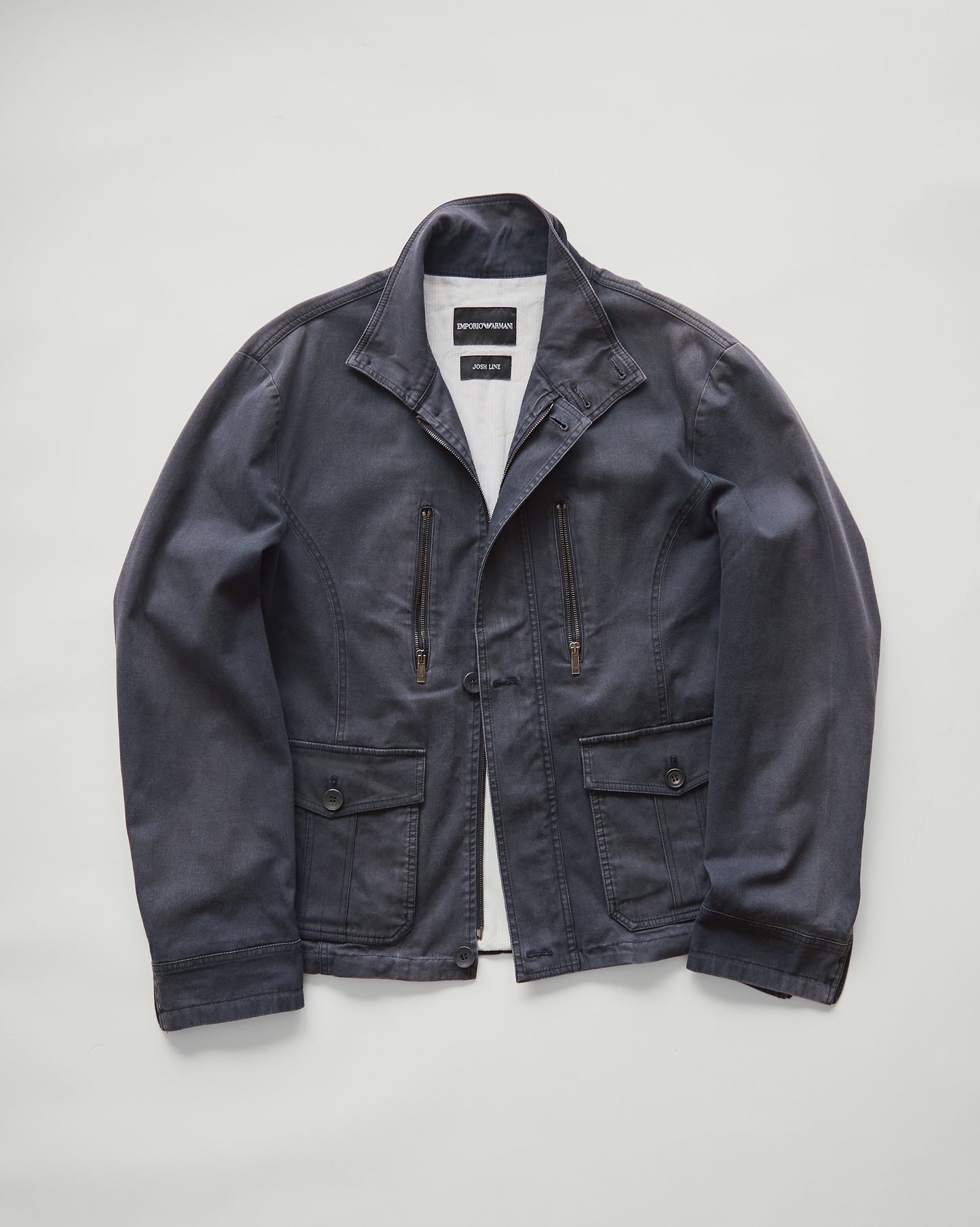 2010s EMPORIO ARMANI JOSH LINE Washed Cotton Deconstructed Blouson / Faded Navy