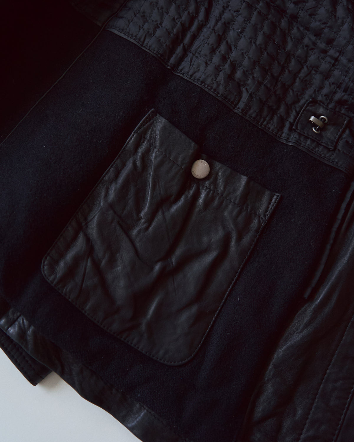 【SIZE L】00s-10s HUGO BOSS Lambskin Leather Utility Jacket/ Black