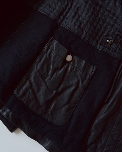 【SIZE L】00s-10s HUGO BOSS Lambskin Leather Utility Jacket/ Black