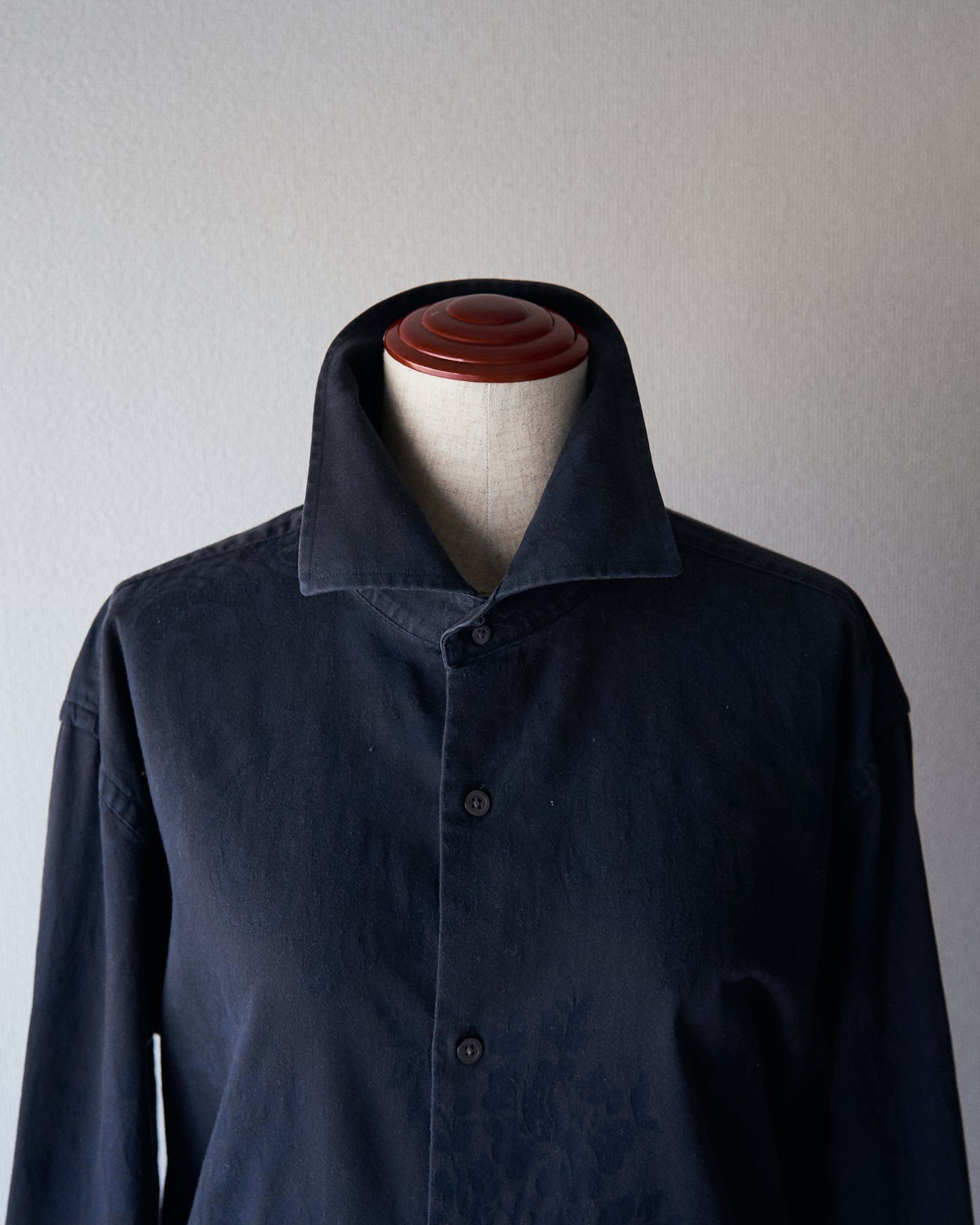 〜00's BANANA REPUBLIC Botanical Jacquard Cotton Shirt / Black