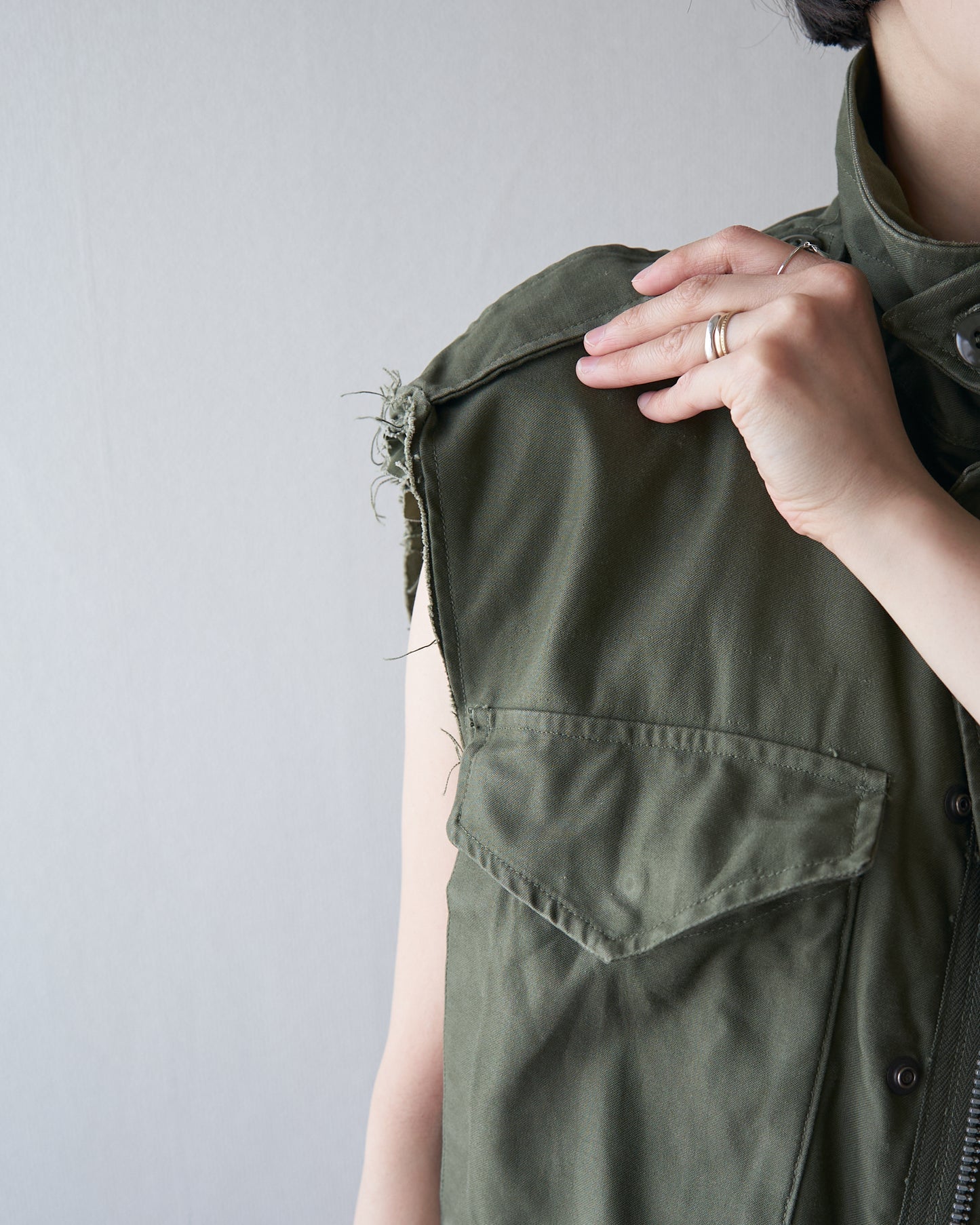 60s US ARMY M-51 Field Jacket Custom Vest / OG-107 Olive