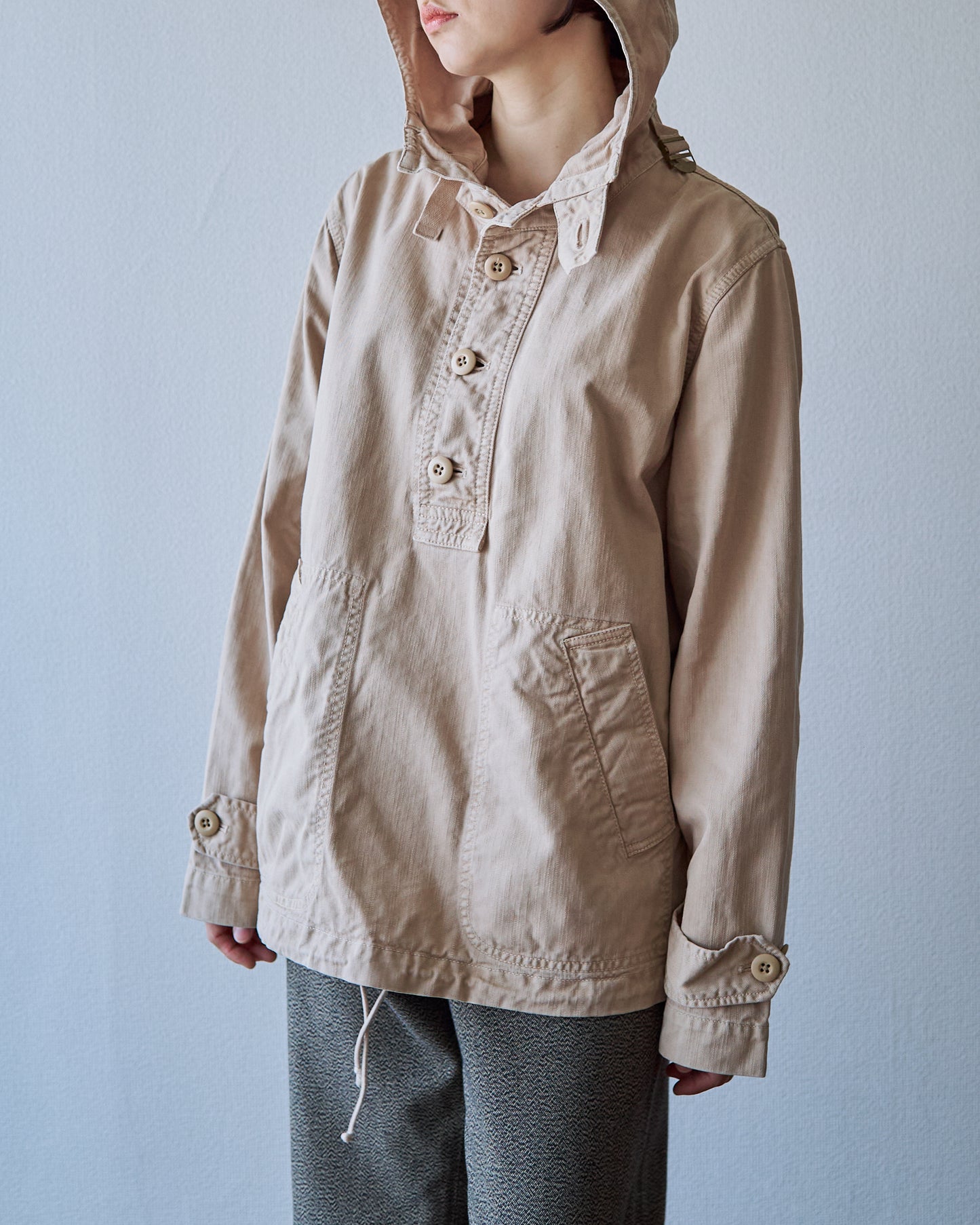 2000s J.CREW Heritage Silhouette Cotton Twill Anorak / Faded Beige
