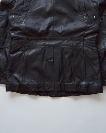 【SIZE L】00s-10s HUGO BOSS Lambskin Leather Utility Jacket/ Black