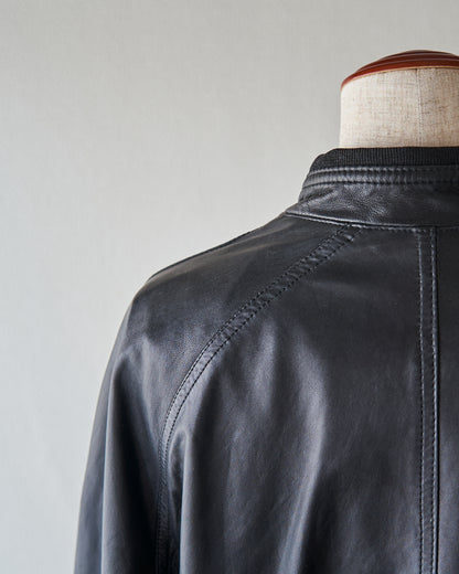 【Size M】80s-90s GIMO’S Lambskin Leather Raglan Sleeve Blouson / Black
