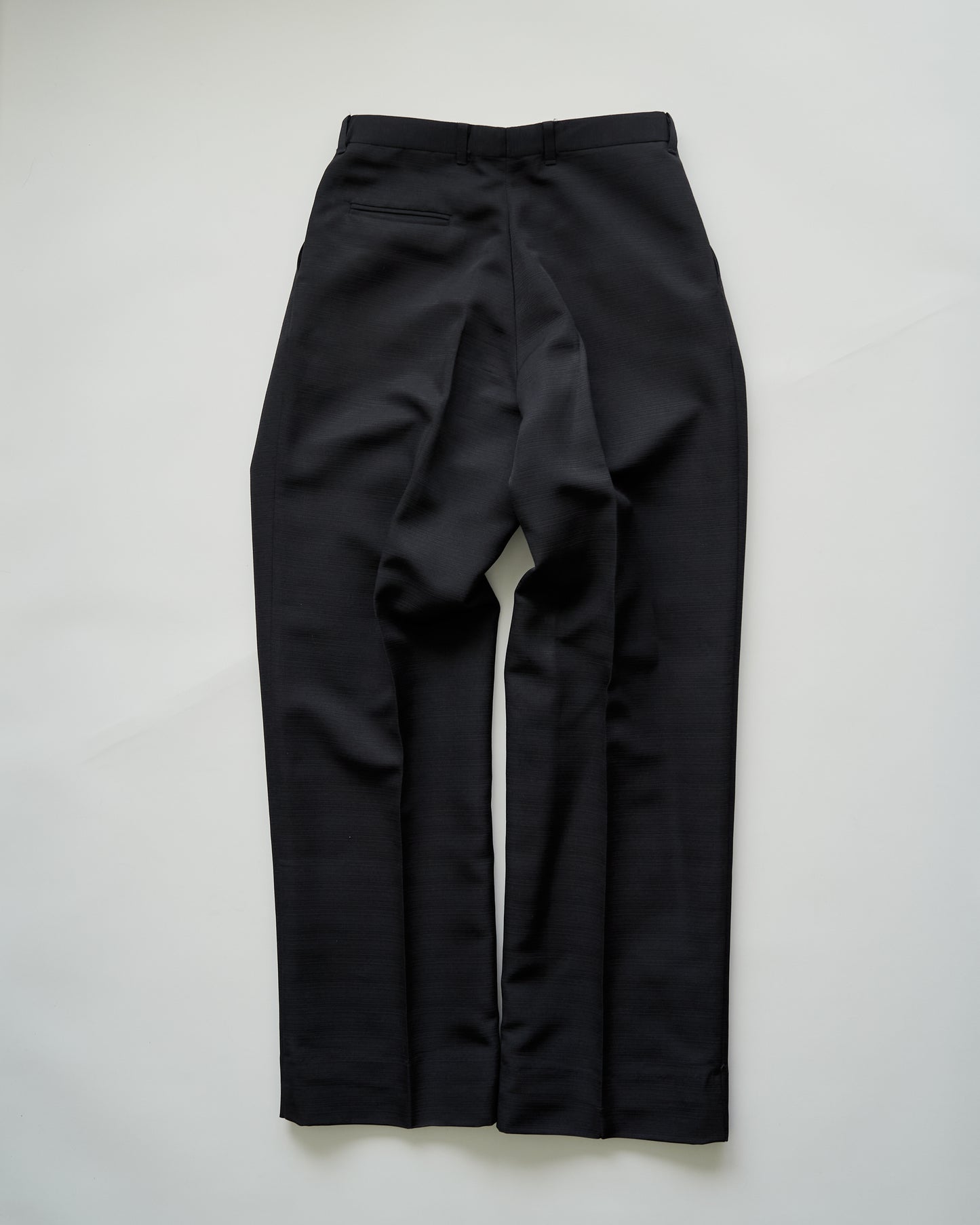 00s RETRO Narrow Plisse Unique Trousers / Black