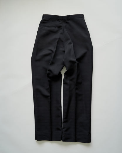 【Size M-L】00s RETRO Narrow Plisse Unique Trousers / Black
