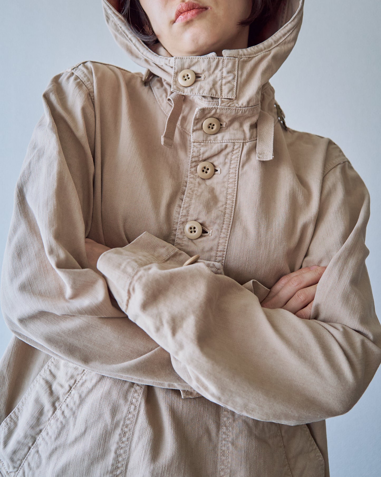 2000s J.CREW Heritage Silhouette Cotton Twill Anorak / Faded Beige