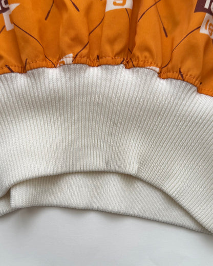 【Size S】80-90s DUNLOP Golf Motif Stretch Nylon Rib Pullover / Mustard