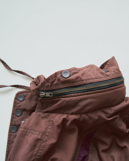 【SIZE M-L】00s DIESEL Multi-Zip Curved Bomber Jacket / Brown Purple