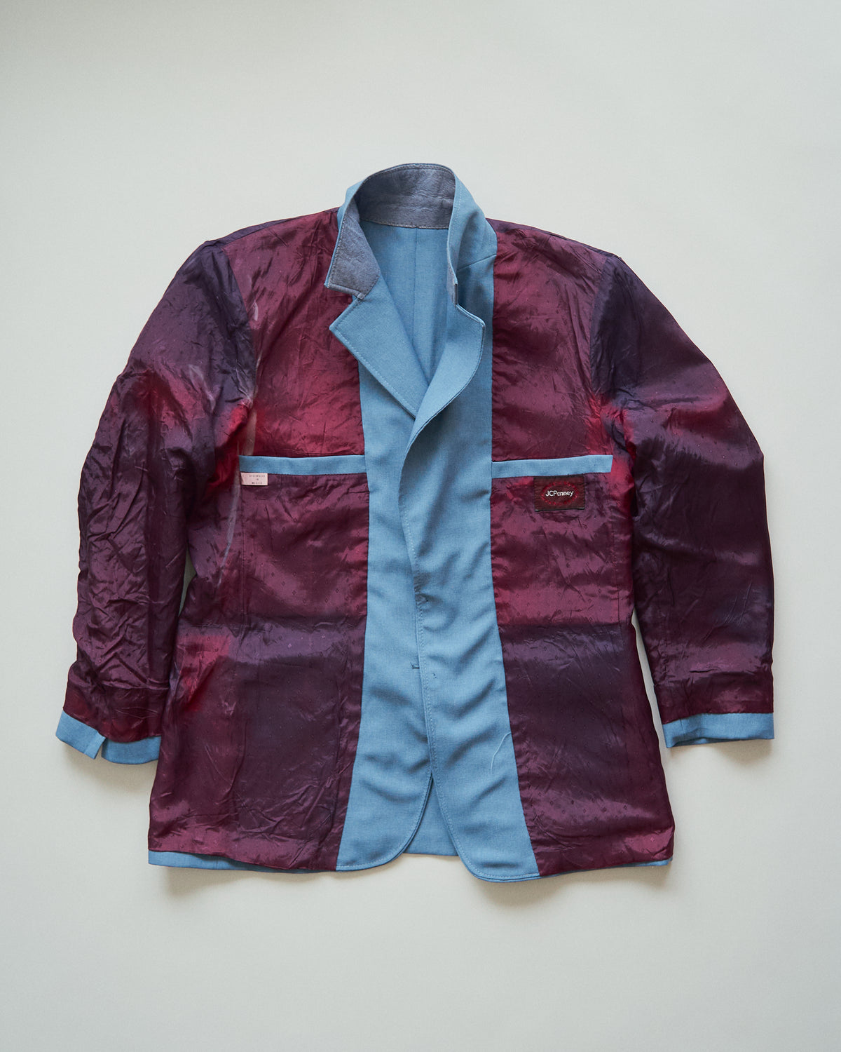 【SIZE L】-1980s JCPENNEY Textured Notch Lapel Tailored Jacket / Powder Blue