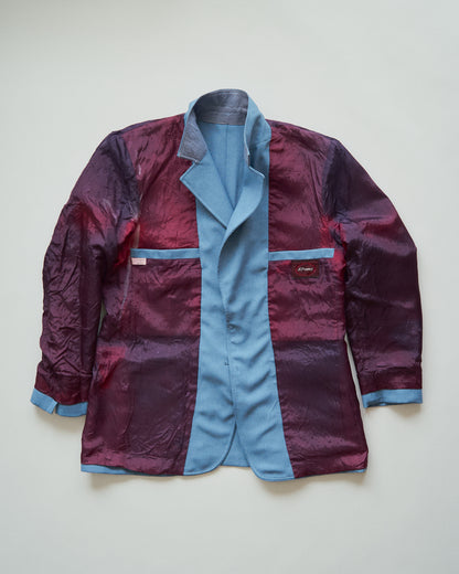 【SIZE L】-1980s JCPENNEY Textured Notch Lapel Tailored Jacket / Powder Blue