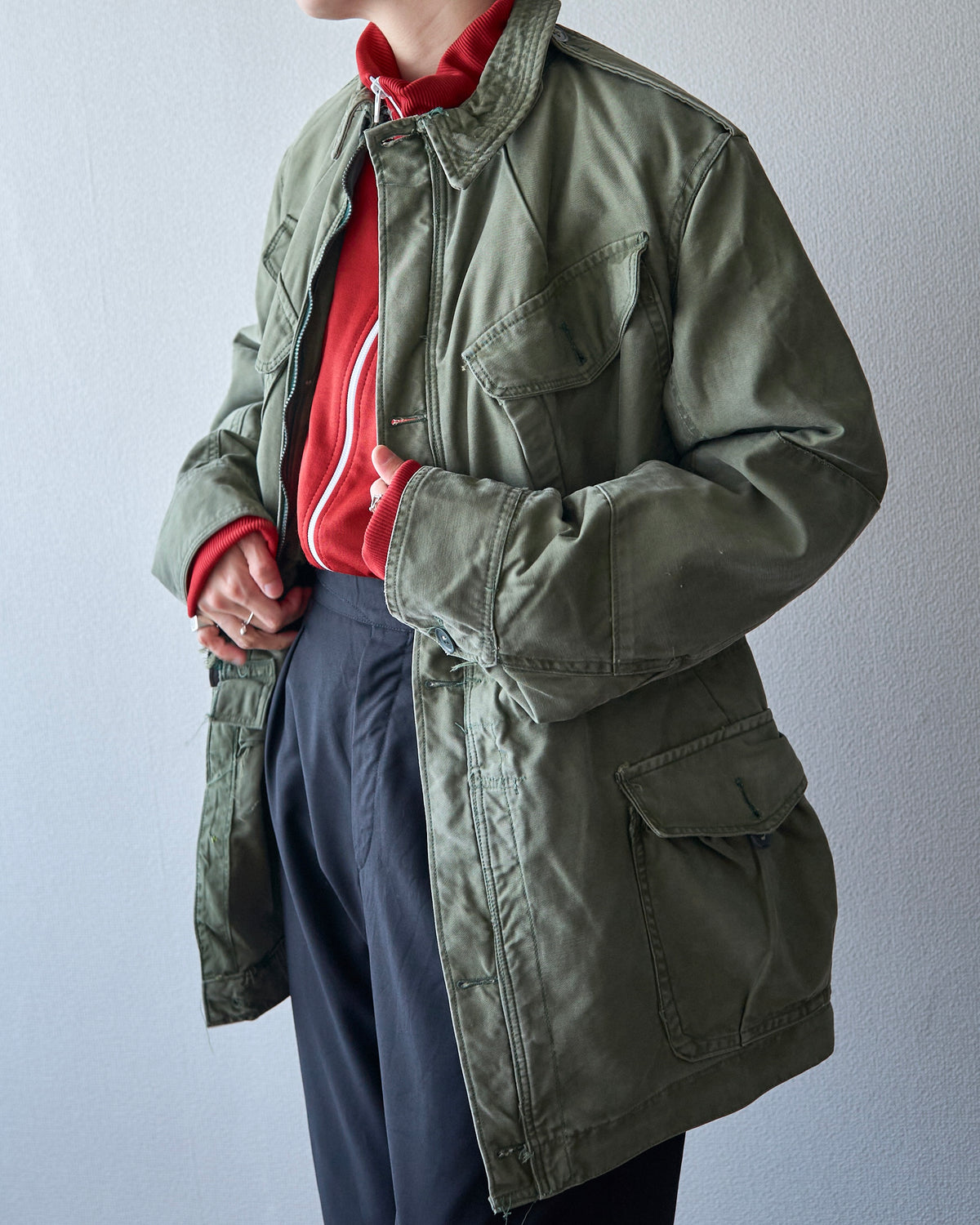 【SIZE S】1960s British Army Windproof Cotton Sateen Combat Smock / Olive Green