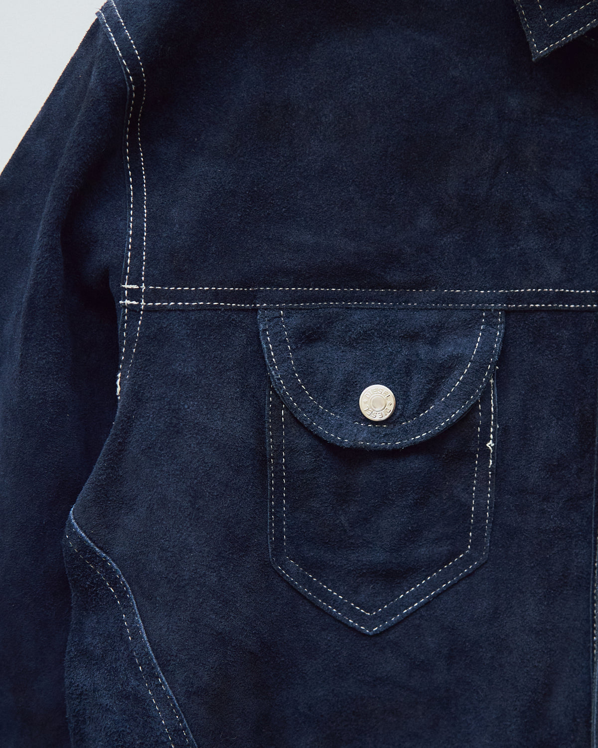 【SIZE L】90s-00s DIESEL Suede Reversible Trucker Jacket / Navy