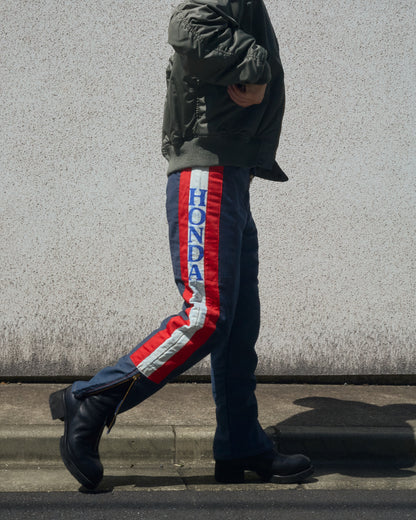 【Size S】70s-80s HONDA Motocross Racing Denim Pants / Painted Outseam Stripe