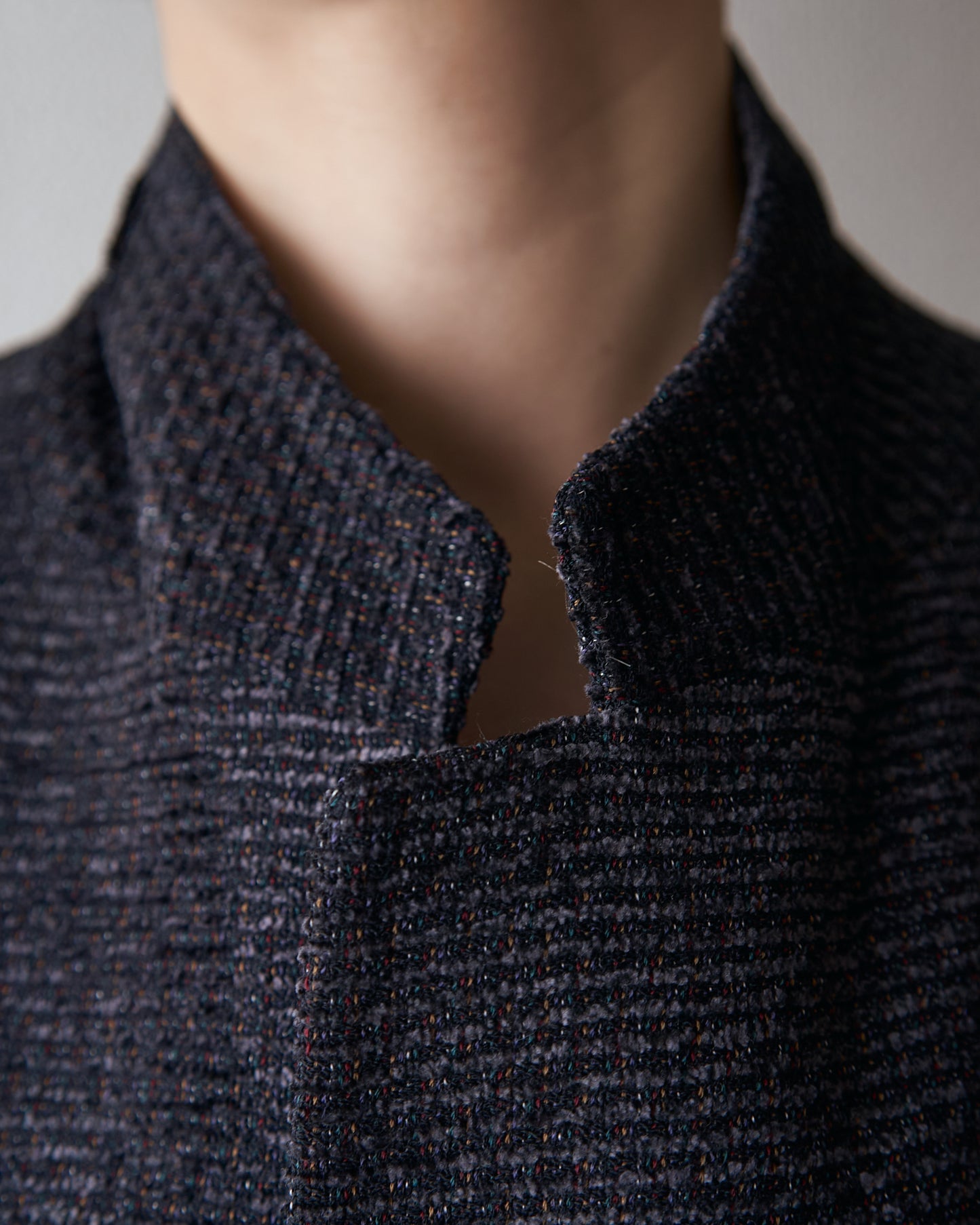 90s JHANE BARNES Wool/Linen Textured boucle Jacket / Black