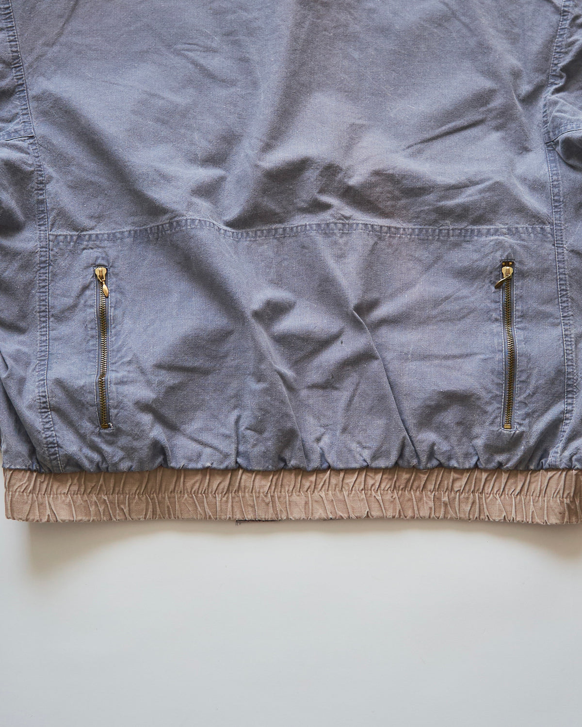 【SIZE M-L】80-90s FLASH Cotton Twill Detachable Multi-Pocket Bomber Jacket / Grey Beige
