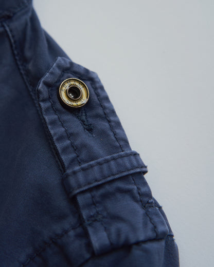 【SIZE S】ARMANI JEANS Garment-Dyed Cotton Convertible-Collar Field Jacket / Navy