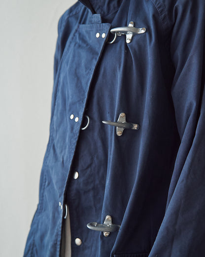 【SIZE L】-90s FAY Cotton Canvas Fireman Toggle Coat / Navy