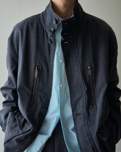 【Size L】2010s EMPORIO ARMANI JOSH LINE Washed Cotton Deconstructed Blouson / Faded Navy