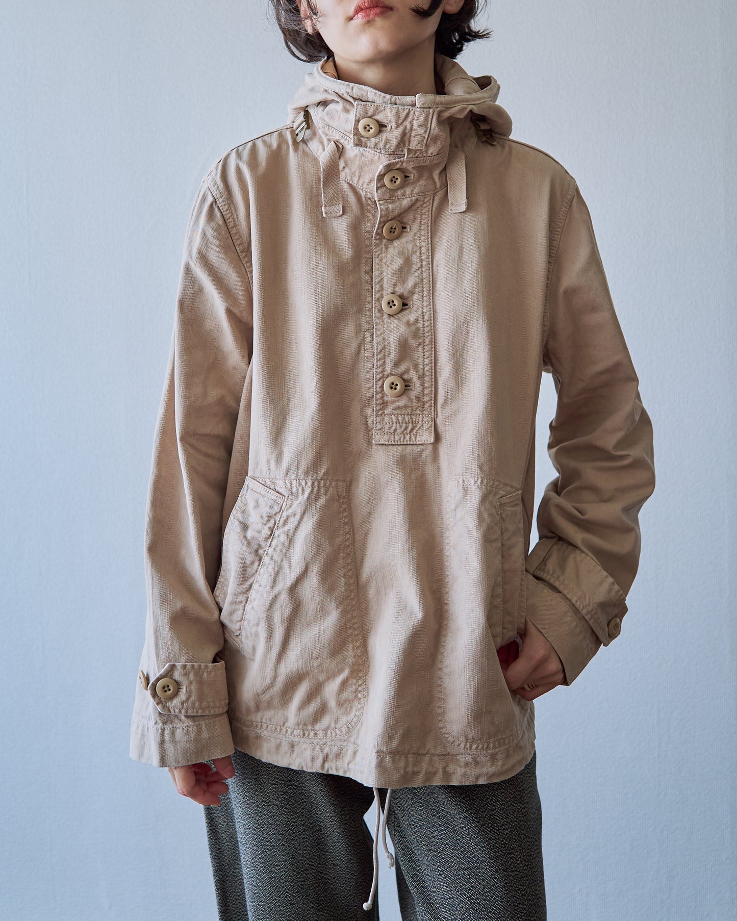 2000s J.CREW Heritage Silhouette Cotton Twill Anorak / Faded Beige