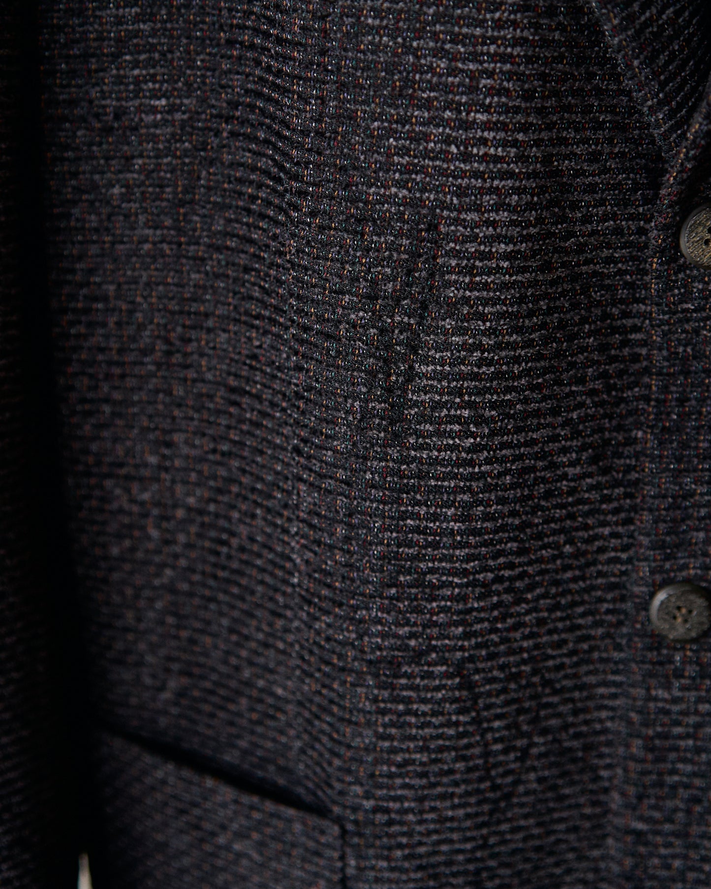 90s JHANE BARNES Wool/Linen Textured boucle Jacket / Black