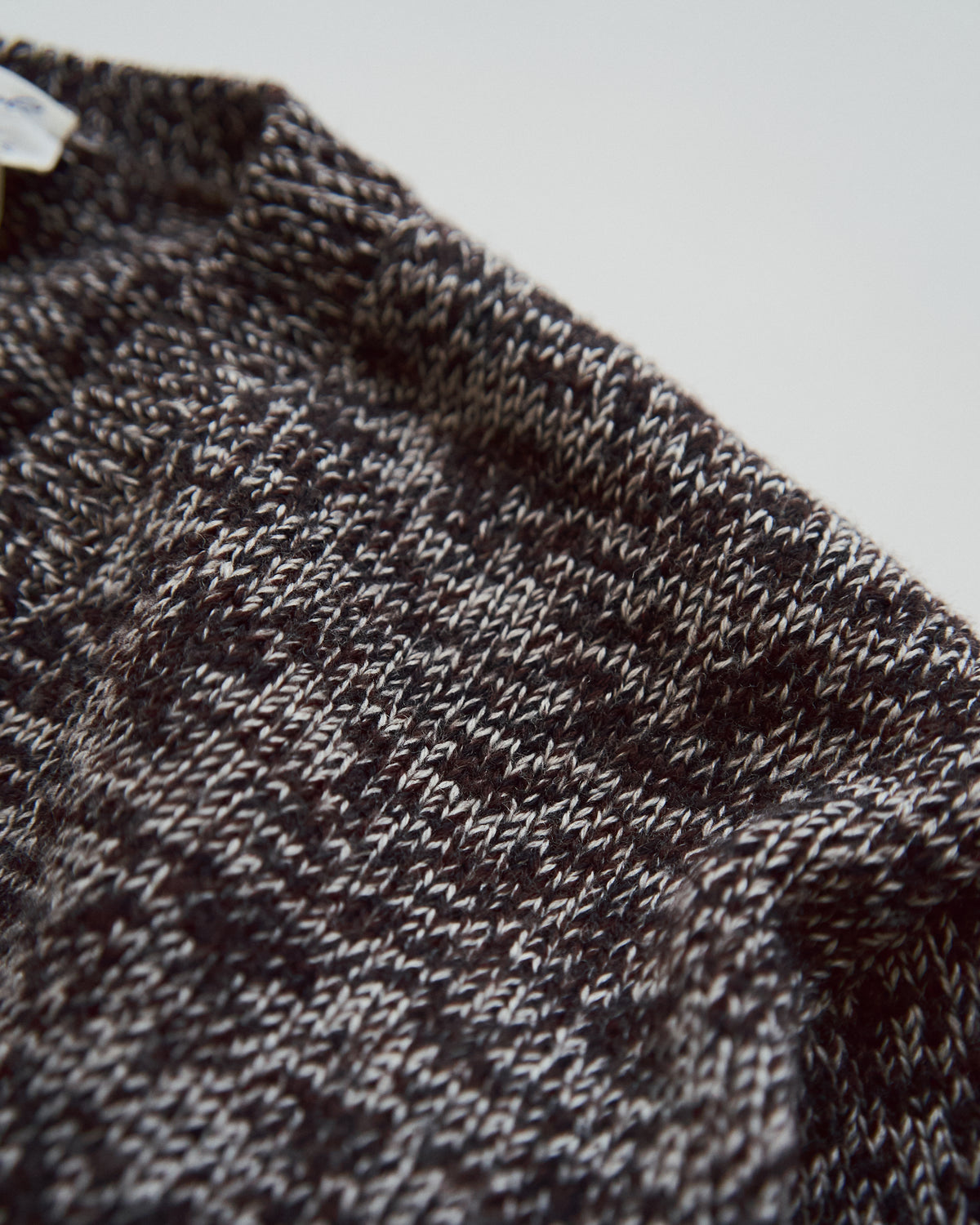 【SIZE S-M】90s agnès b. homme Melange Wool V-Neck Knit / Brown x Ecru