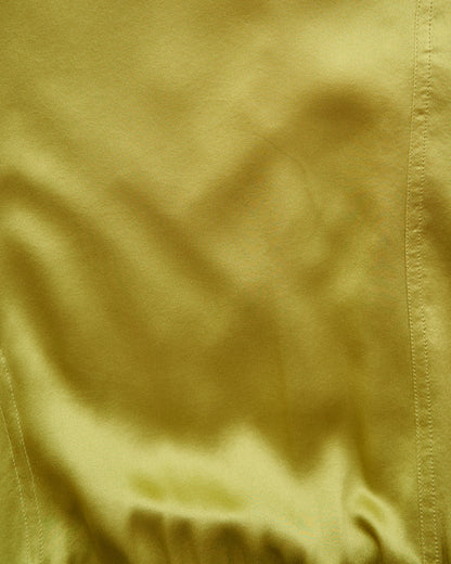 【SIZE S-M】2010s CHICO'S DESIGN Silk Satin MA-1 Bomber / Chartreuse Yellow