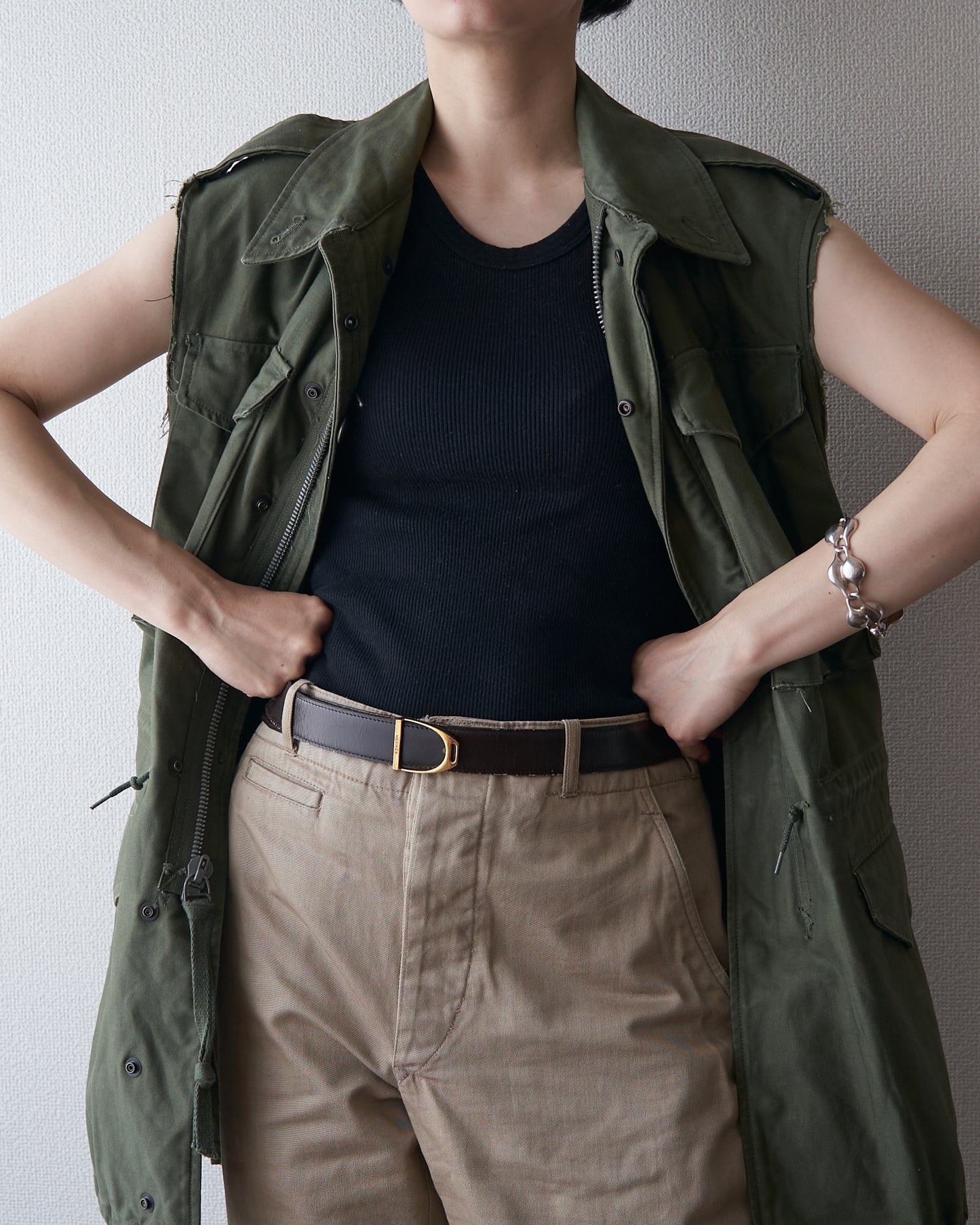 60s US ARMY M-51 Field Jacket Custom Vest / OG-107 Olive