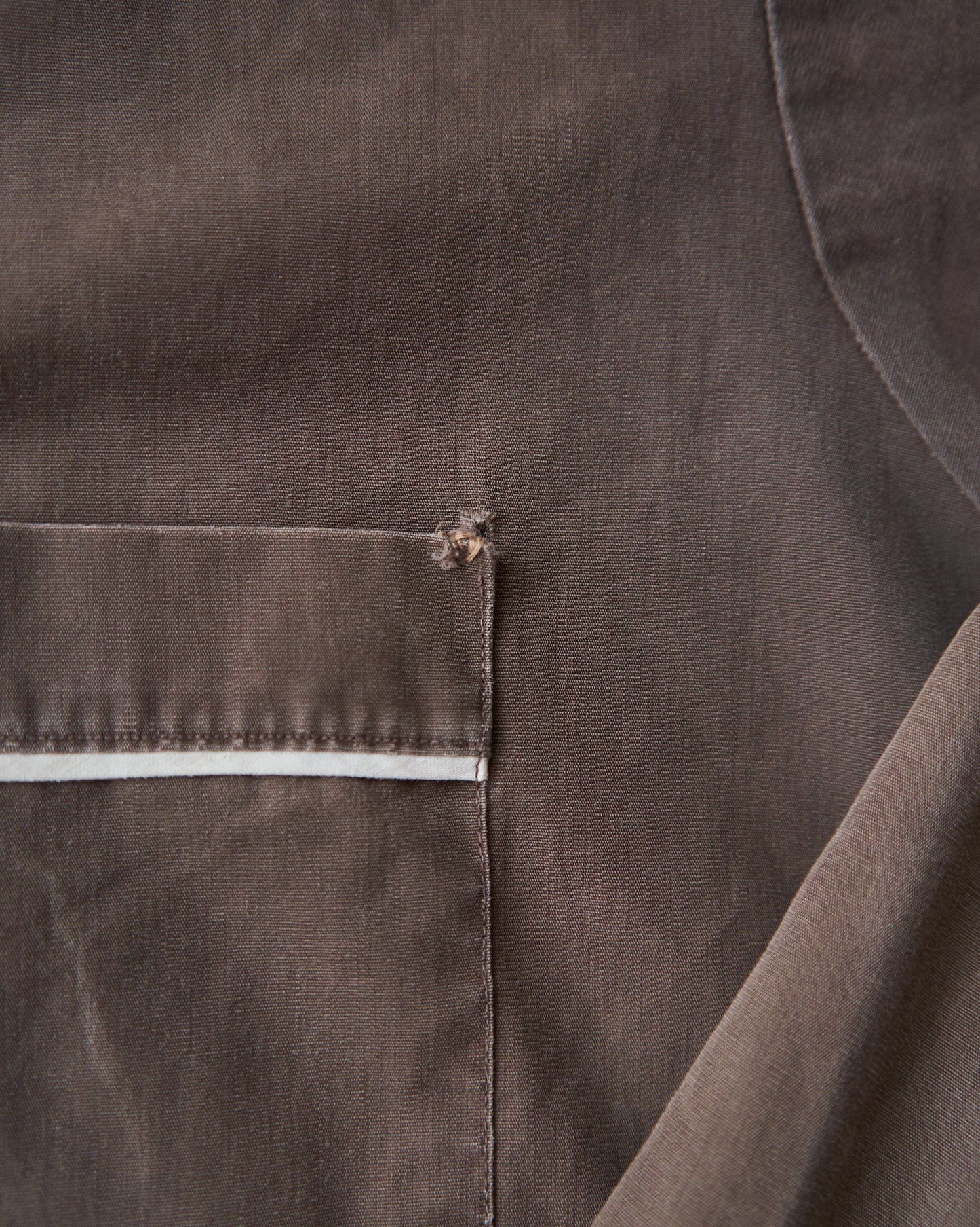 【Size S-M】 -60s BRENT  Chess Emblem Loop Collar Cotton Shirt / Brown