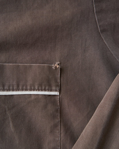 【Size S-M】 -60s BRENT  Chess Emblem Loop Collar Cotton Shirt / Brown