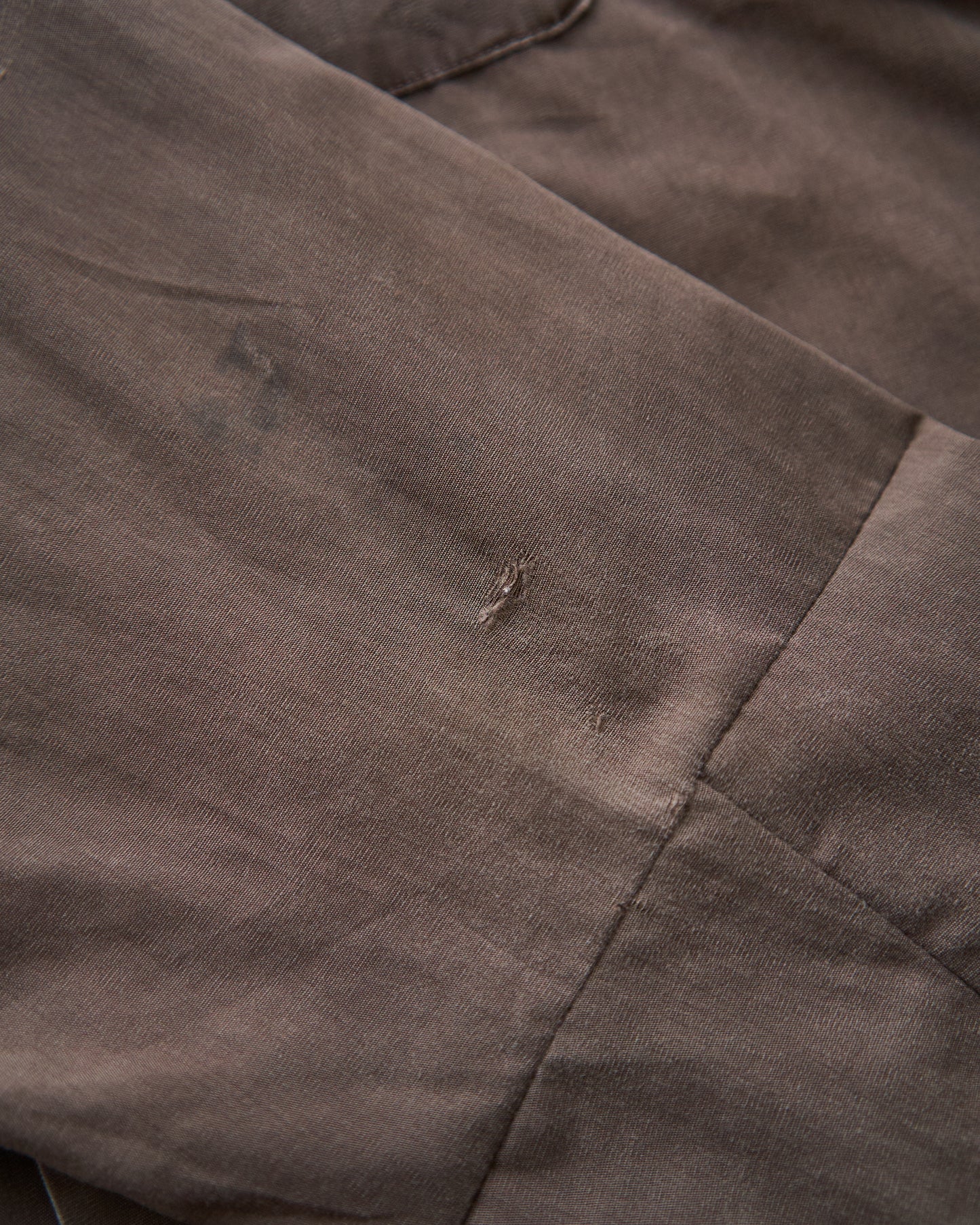 【Size S-M】 -60s BRENT  Chess Emblem Loop Collar Cotton Shirt / Brown
