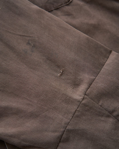 【Size S-M】 -60s BRENT  Chess Emblem Loop Collar Cotton Shirt / Brown