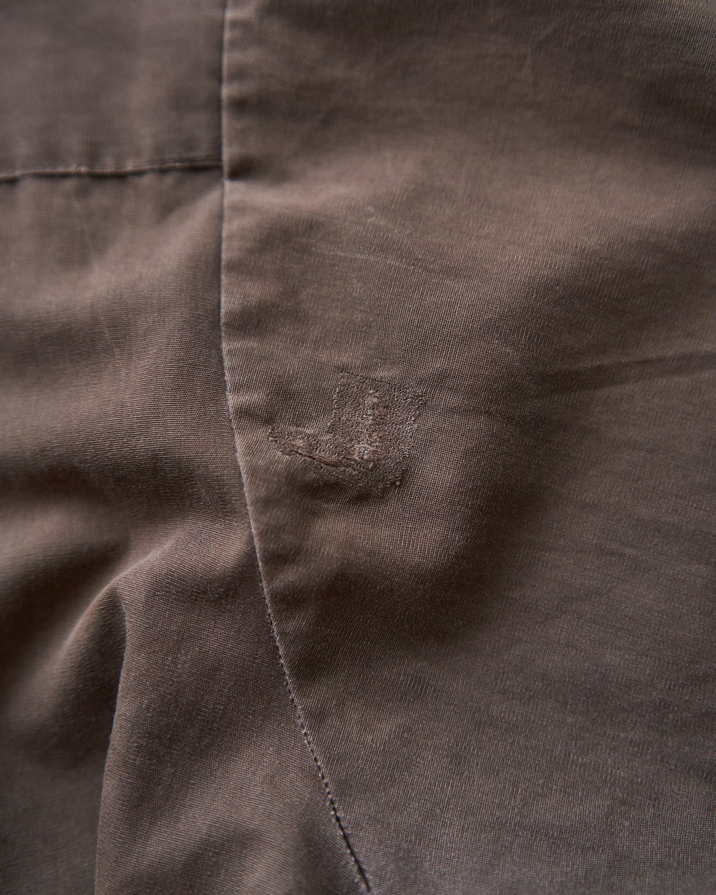【Size S-M】 -60s BRENT  Chess Emblem Loop Collar Cotton Shirt / Brown