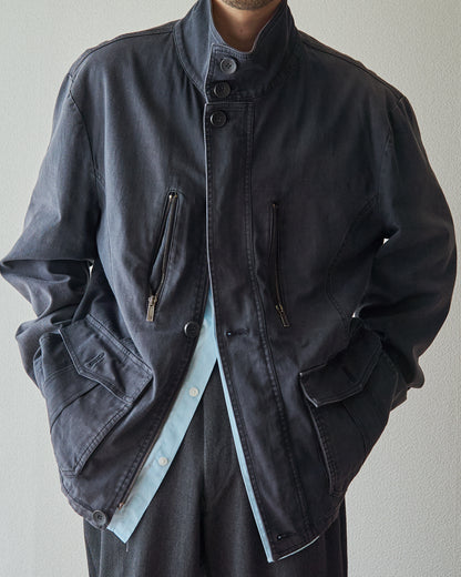 【Size L】2010s EMPORIO ARMANI JOSH LINE Washed Cotton Deconstructed Blouson / Faded Navy