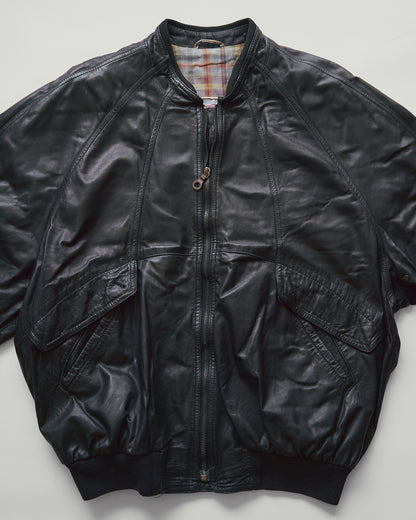 【Size M】80s-90s GIMO’S Lambskin Leather Raglan Sleeve Blouson / Black