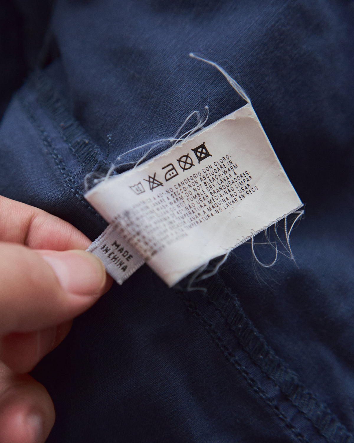 【SIZE S】ARMANI JEANS Garment-Dyed Cotton Convertible-Collar Field Jacket / Navy