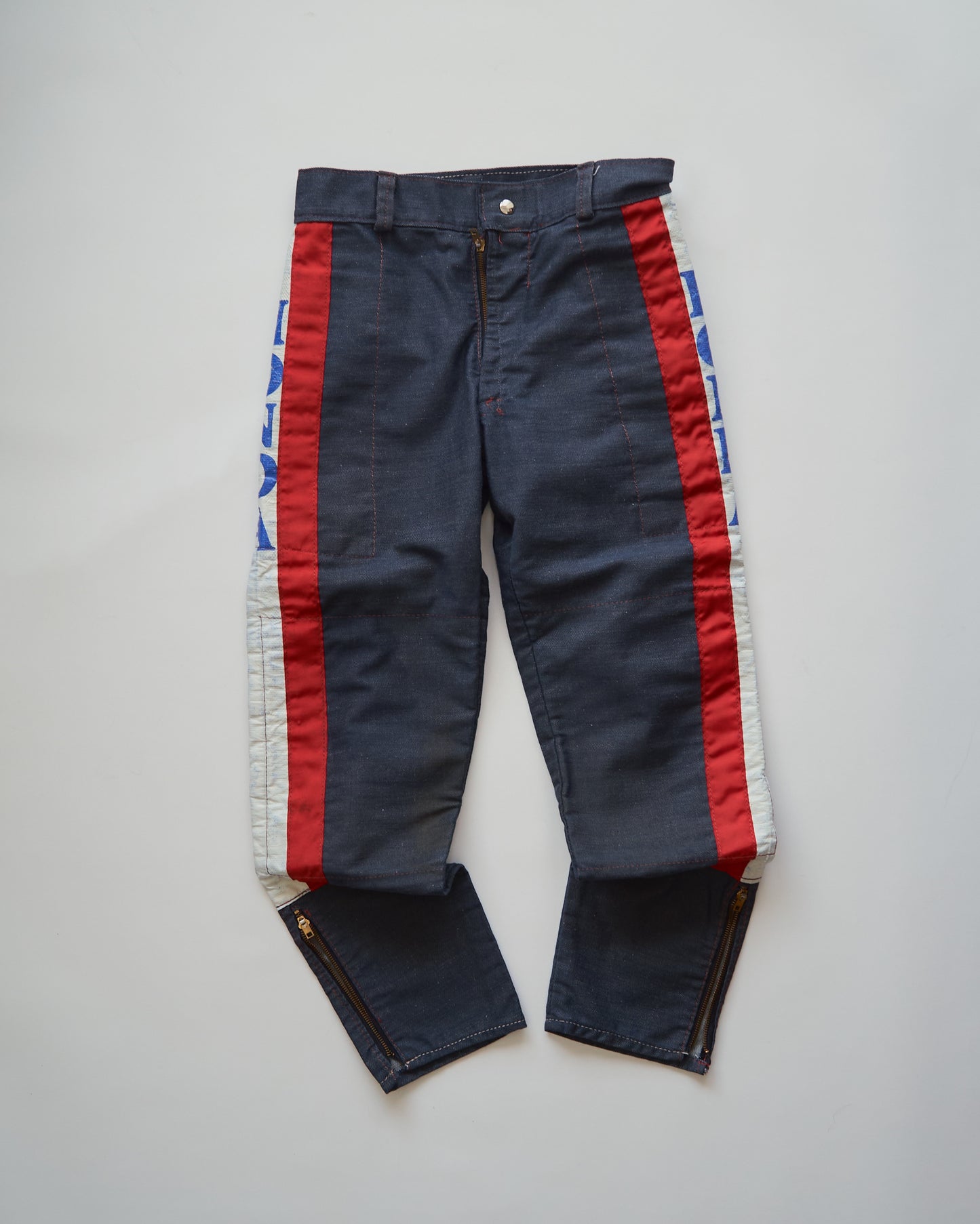 ~70s HONDA Motocross Racing Denim Pants / Painted Outseam Stripe