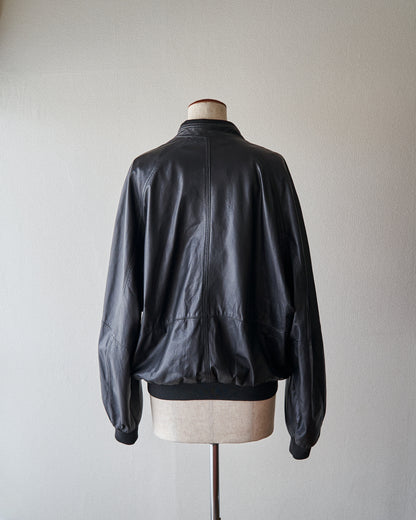 【Size M】80s-90s GIMO’S Lambskin Leather Raglan Sleeve Blouson / Black
