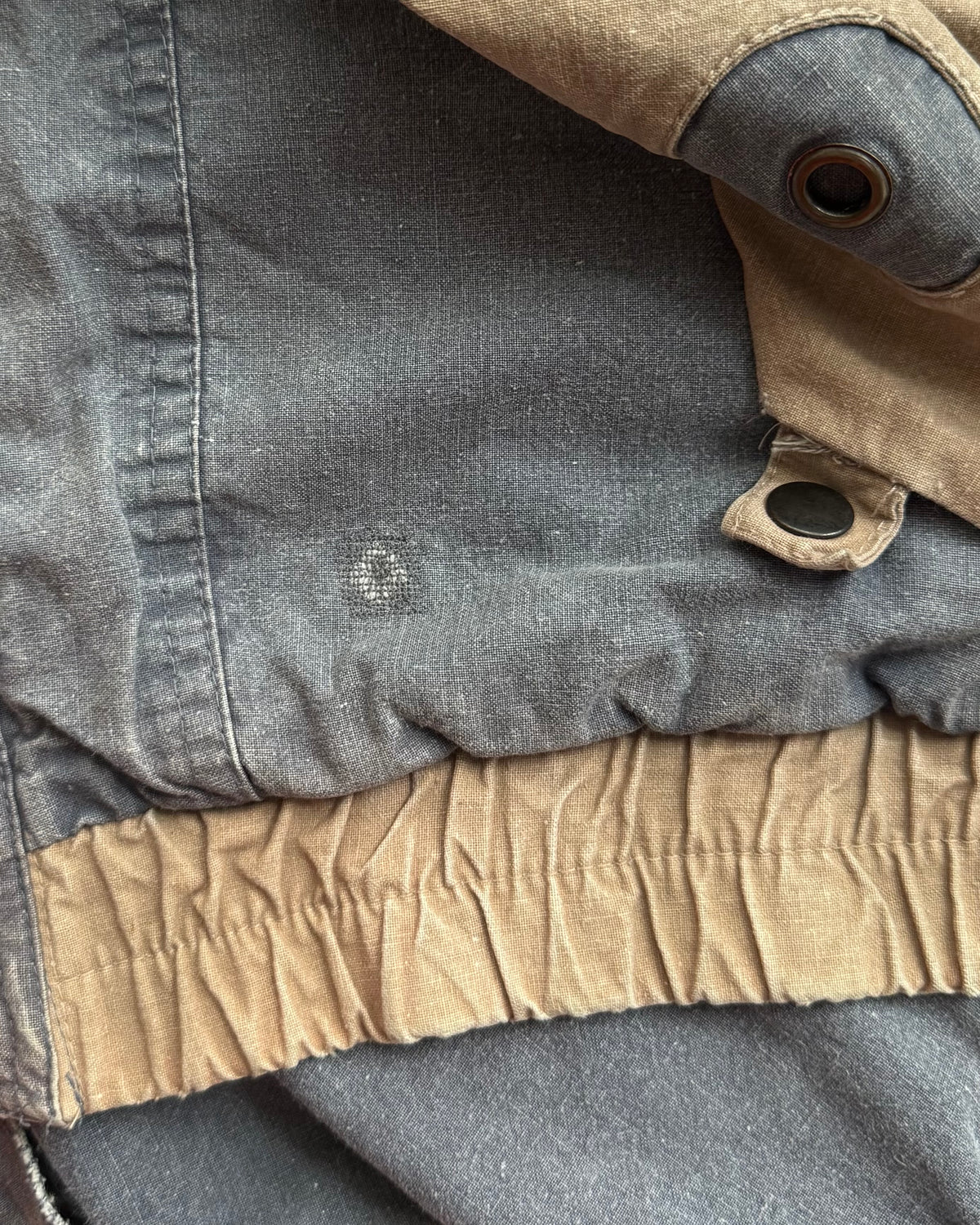 【SIZE M-L】80-90s FLASH Cotton Twill Detachable Multi-Pocket Bomber Jacket / Grey Beige