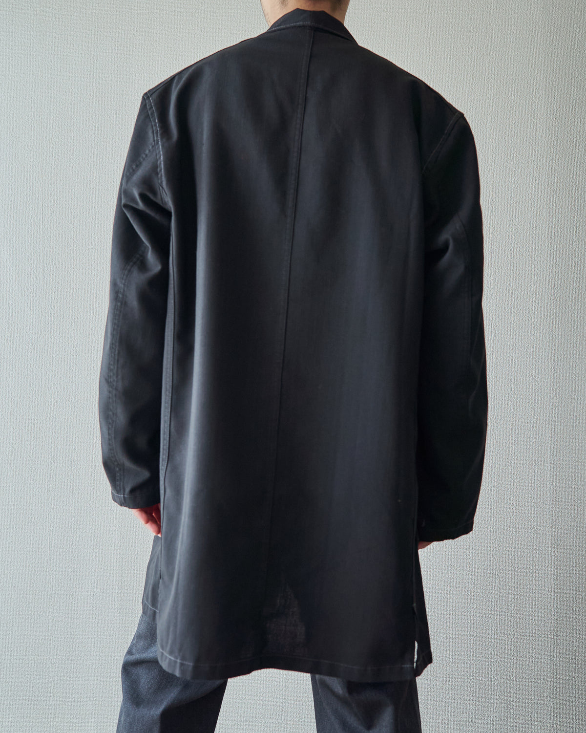 【SIZE M】VETRA 60-70s Tergal Fabric Maquignon Coat / Black