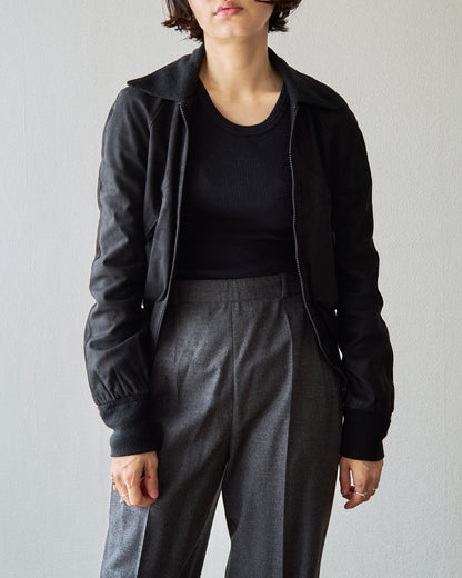 【SIZE XS】ITALIAN SUEDE SHORT BLOUSON / Black