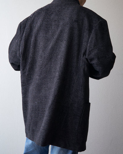 【Size L】90s JHANE BARNES Wool/Linen Textured boucle Jacket / Black