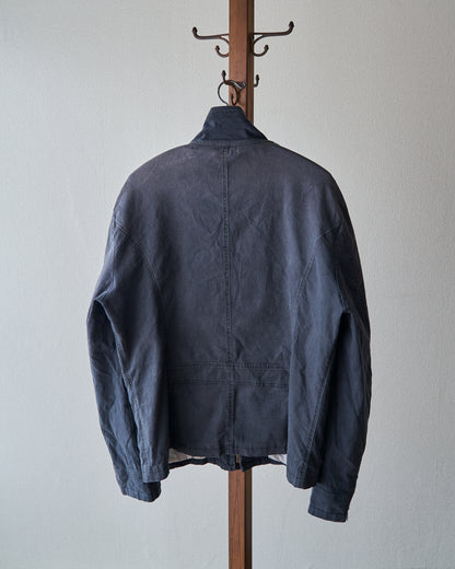 【Size L】2010s EMPORIO ARMANI JOSH LINE Washed Cotton Deconstructed Blouson / Faded Navy