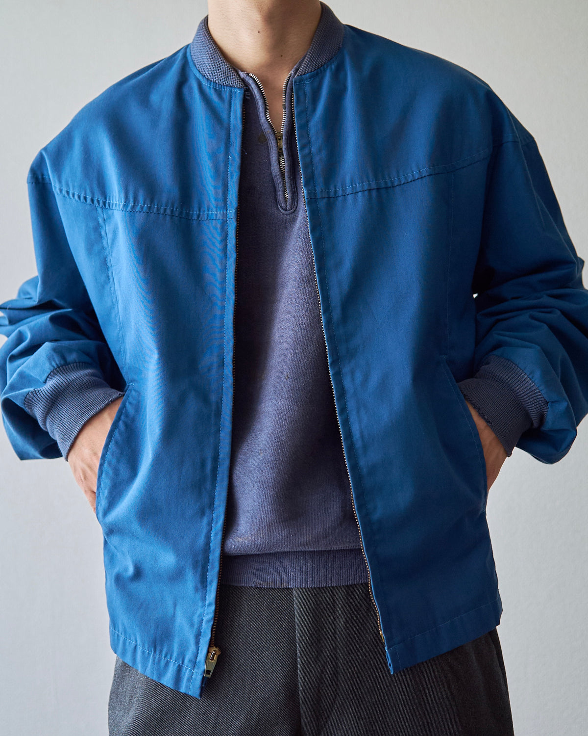 【SIZE S】60s PURITAN Poly-Cotton  Zip Blouson / Navy
