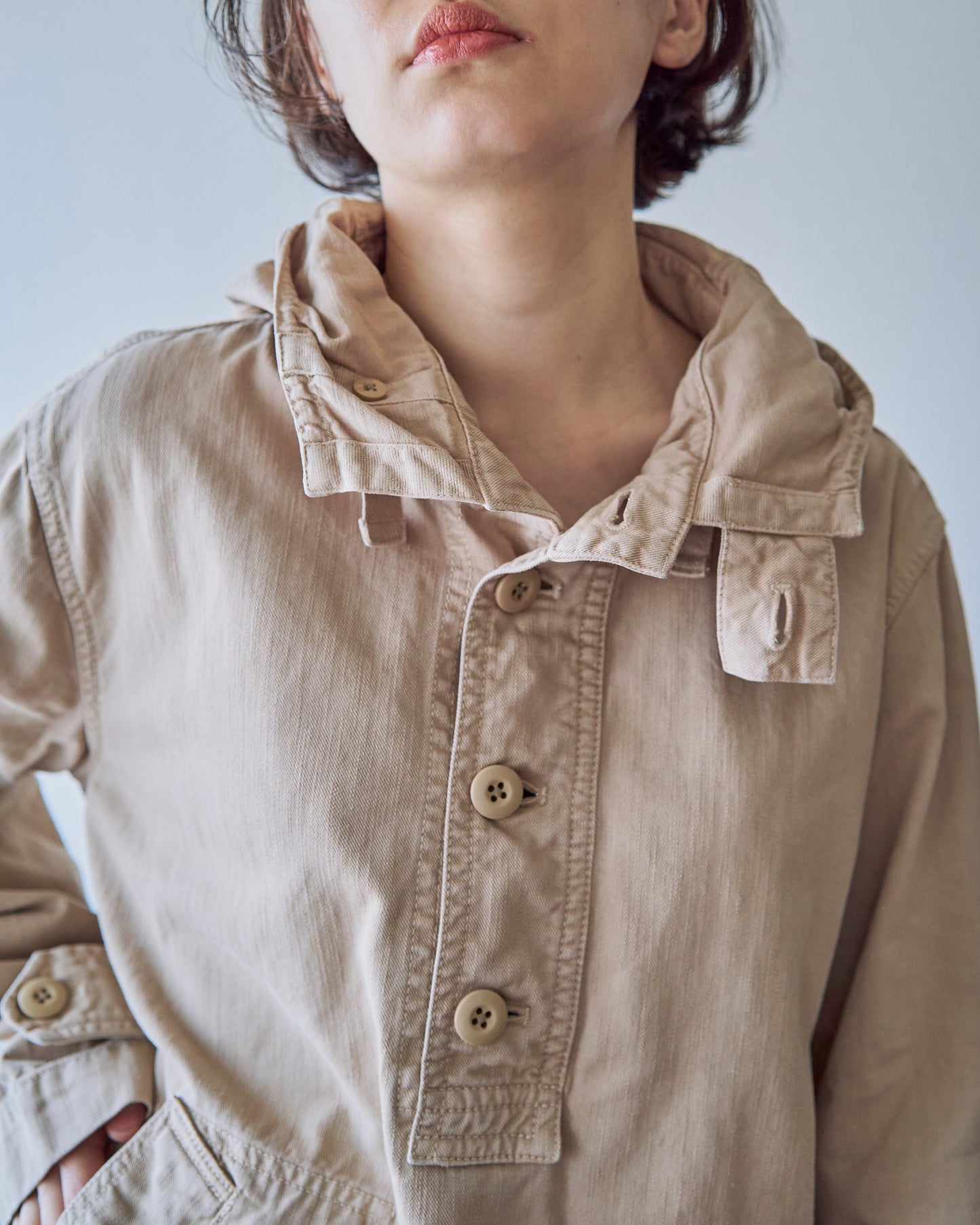 2000s J.CREW Heritage Silhouette Cotton Twill Anorak / Faded Beige