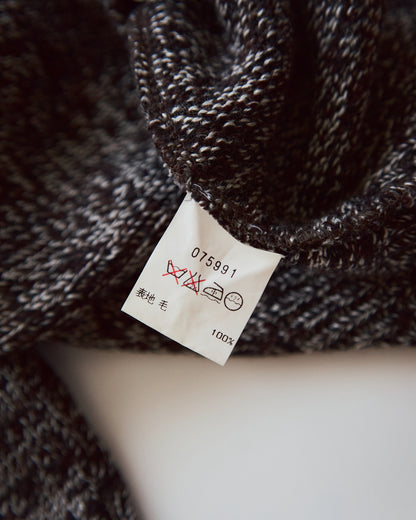【SIZE S-M】90s agnès b. homme Melange Wool V-Neck Knit / Brown x Ecru
