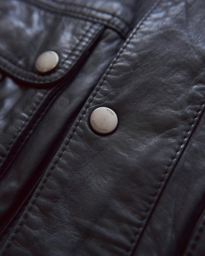 【SIZE L】00s-10s HUGO BOSS Lambskin Leather Utility Jacket/ Black