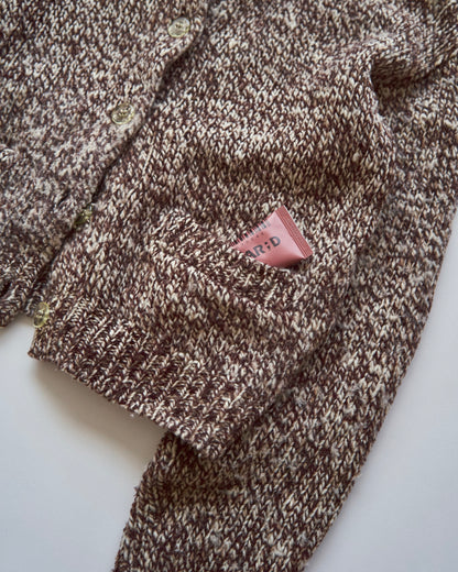 【SIZE S】 -90's agnès b. Melange Shawl Collar Cardigan / Brown